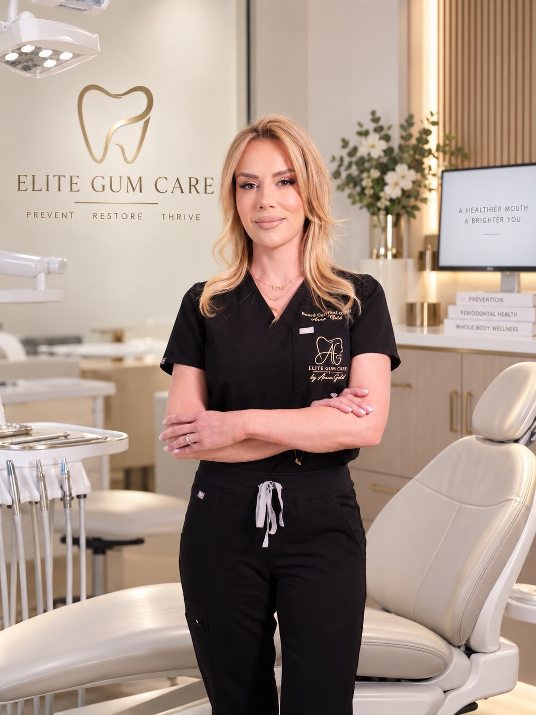 Anna Gold, founder and board-certified registered dental hygienist of Elite Gum Care