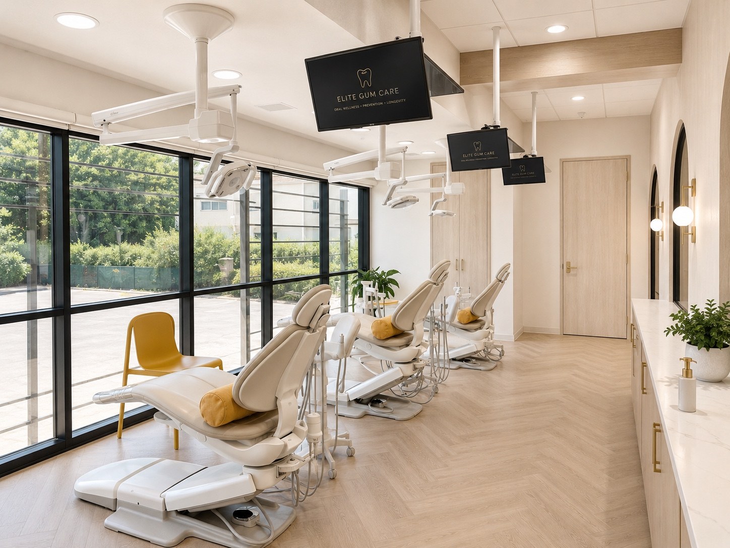 The light-filled Elite Gum Care office in Tarzana
